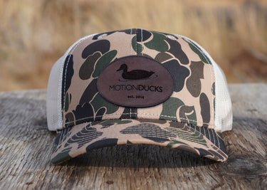 Vintage-Camo Hat with Elk Leather Patch